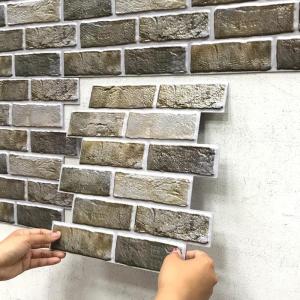 10pcs 3D Wall Sticker Marble Pattern PVC Waterproof Self-Adhesive Wall Paper 30x30cm Brick Grain Bathroom Wall Stickers