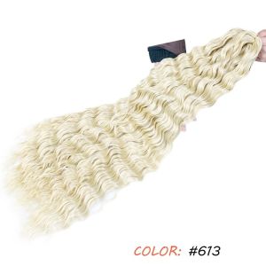 32Inch Hair Extension Human Hair Washable Long Deep Wave Bulk Hair Crochet Braid Blonde Grey Purple Ombre Wavy Braiding Hair Extension