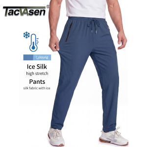 TACVASEN Summer Quick Dry Joggers Hiking Pants Mens Lightweight Casual Running Pants Drawstring Fitness Sports Gym Sweatpants2026