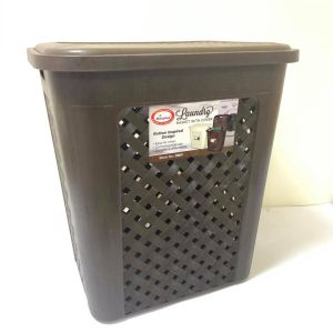 UNIDAS  Rattan Weaved Laundry Basket /Hamper/Clothes Bin With cover (free clip hanger)