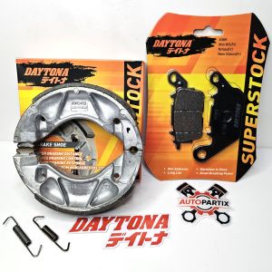 Paket Kampas Rem Depan Belakang DAYTONA MIO SOUL GT 125 M3 Z FINO XRIDE GEAR 125 FREEGO FILANO FAZZIO AEROX LEXI 125 155 Superstock Kampas Rem Belakang Tromol Daytona
