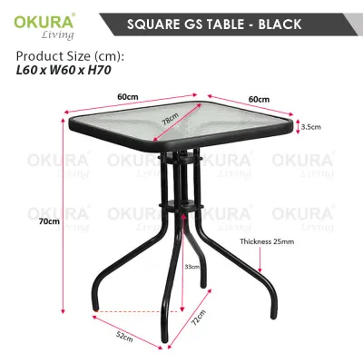OKURA Round Steel Table Banquet Table Coffee Table Outdoor Indoor Dining Table Furniture Meja Bulat