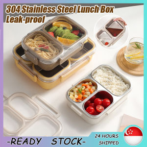 2/3/4 grid design lunch box multi-layer rectangular bento box 304 stainless steel grid bento box