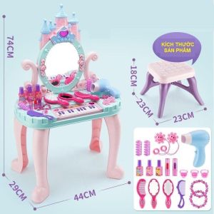 Đồ chơi trang điểm cho bé gái bộ bàn đầy đủ phụ kiện có âm thanh ánh sáng hộp đẹp quà tặng sinh nhật cho bé