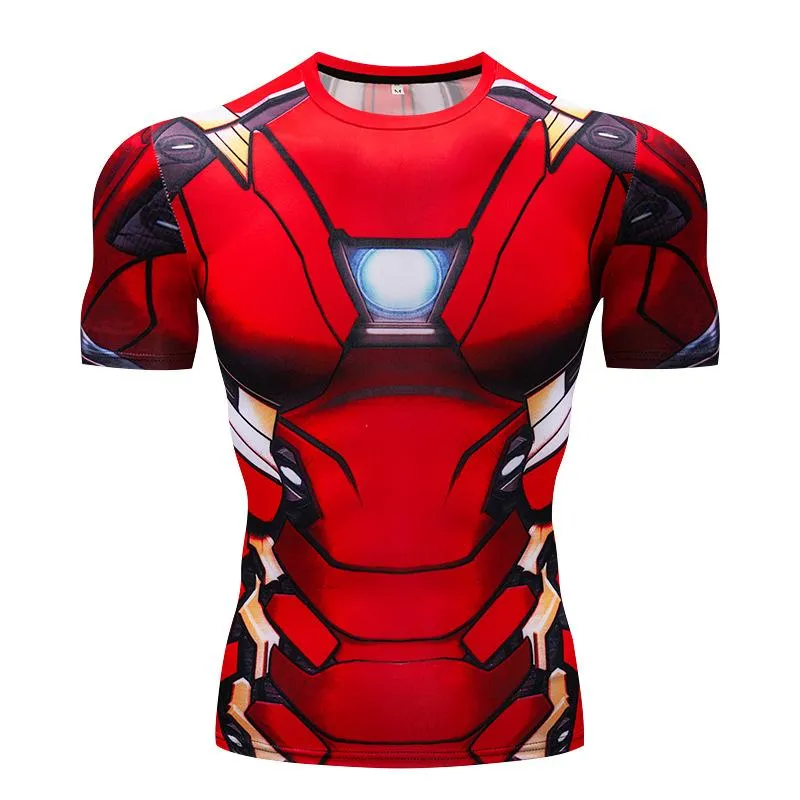 Mens Superhero Spiderman Compression Top T-shirt Sport