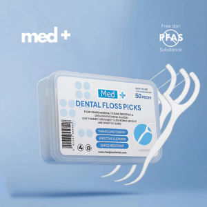Med+ Dental Floss / Tusuk Gigi 1 Pack 50 Pcs / Benang Gigi 2 in 1 / Pembersih Sela Gigi / Toothpick