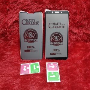TG Tempered Glass Ceramic Spy Oppo A3S R15 A3 Anti Gores Matte Privacy Anti SPY