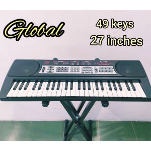 Global 49 Key Electronic Keyboard With 2 Hole Power Cable & Mini Microphone &