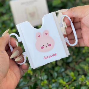 Milk pack holder ที่ใส่กล่องนมกันบีบกล่อง สไตล์เกาหลี ลายหมีและลายกระต่าย (ACC269)