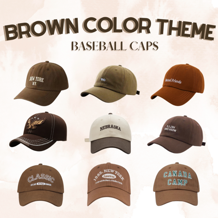 Brown/Coffee Color Theme Korean Cotton Unisex Baseball Cap School