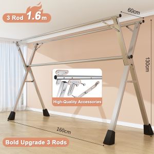 Drying Rack 160CM/200Cm/240CM Sampayan Foldable Drying Rack For Clothes Stand Stainless Steel Clothes Hanging Rack