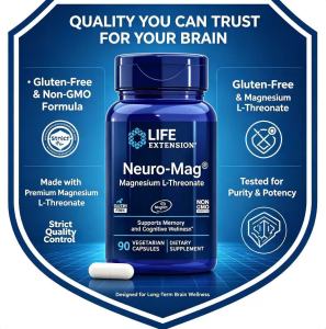 Life Extension Neuro-Mag Magnesium L-Threonate Capsules Supports Memory & Cognitive Function 90ct