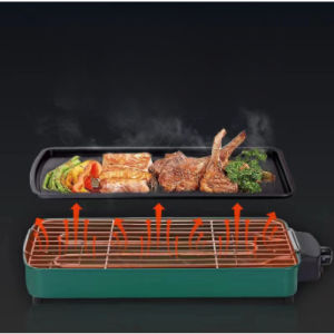 SHENAR (COD) Alat Panggang Elektrik Pemanggang Listrik Elektrik BBQ Grill  2 In 1 Grill Bbq Hotpot Elektrik Anti lengket Panggangan listrik serbaguna