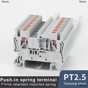 [COD] Shinia Noneath Shyli 10Pcs Din Rail บล็อกเทอร์มินัล PT-2.5 Push In ฤดูใบไม้ผลิสกรู