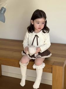 Girls Collared Doll Shirt Set 2026 Autumn Korean-style childrens clothing baby clothes autumn two-piece set for children