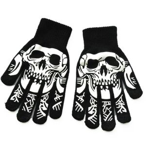 GIORGIONE STORE Warmer Punk Unique Outdoors Male Skull Skeleton Non Slip Full Finger Gloves Halloween Luminous Mittens Half-finger Gloves Fashion Accessories
