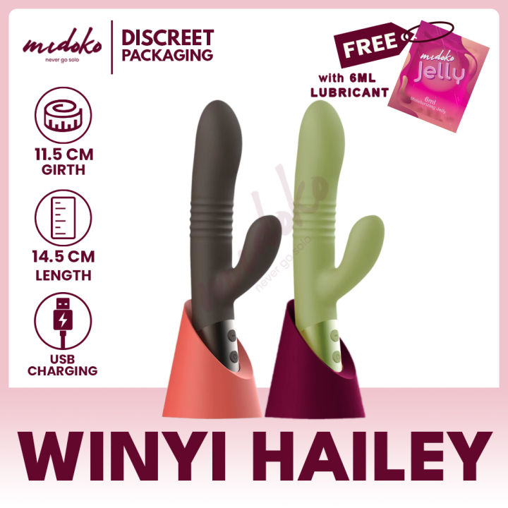 Midoko Winyi Hailey Elegant Double Penetration 180degrees Bendable  Rechargeable Dildo Sex Toy Elegant Green And Black Vibrator Single Item  Midoko Adult Toy - Lazada | Lazada PH