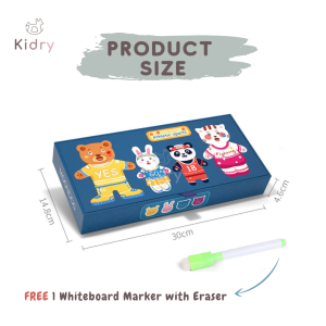 DIY Cartoon Bear Magnetic Dress Up Puzzle Whiteboard Early Learning Educational Matching | Mainan