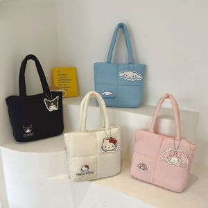 Thời Trang Mới Nữ Túi Tote Kawaii Hello Kitty Cinnamoroll MyMelody Túi Xách Dung Tích Lớn Túi Đựng Mỹ Phẩm Dễ Thương Túi Mua Sắm Cô Gái Quà Tặng