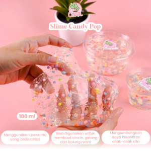 SLIME CANDY POP 100ML BY CFORCLOVER / mainan anak clear hiasan slime