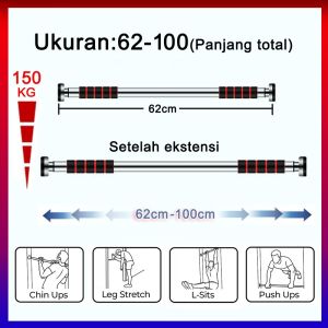 Bar Pull UP bar Adjustable Door Pull up Bar Heavy Steel Muscle Training Equipment Alat olahraga Rumahan Pull up bar Door Chinning