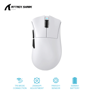 Attack Shark V3 Ultra-Light Tri-Mode Gaming Mouse PAW3311 Wireless Rate 25000 DPI