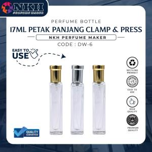 [ 1 PCS ] BOTOL KOSONG MINYAK WANGI 17ML PETAK PANJANG CLAMP & PRESS ( DW-6 )