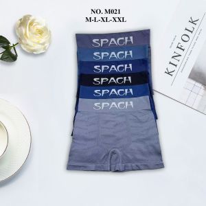 6 pcs | Boxer SPACH M021 Seamless Celana Dalam Pria Dewasa Karet Lebar / Motif Garis