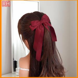 🔥🔥🔥ranghe Thời Trang Vải Ribbon Bow Kẹp Tóc Cho Phụ Nữ Cô Gái Tóc Clip Rắn Màu Bow Phụ Kiện Tóc