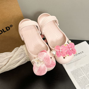 [Free Shipping] Flower Ballet Clogs 2026 New Thick-Soled Beach Sandals For Women Slip-On Hollow-Out Clogs For Outdoor Wear