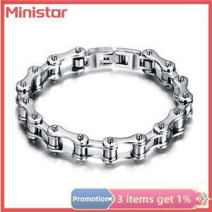 Punk Stainless Steel Bracelet Men Biker Bicycle Motorcycle Chain Bracelets 8.5
