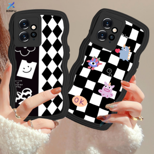 (Lokal Ready) Xinyu Casing hp Xiaomi Poco M3 Pro Poco M3 Poco X3 NFC Poco X3 Pro Gaya Elemen Plaid Pinggir Gelombang Kartun Monster kecil Kotak Telepon Wavy Softcase
