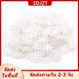 [COD] SDJZT Ship within 24 hours อุปกรณ์ DIY งานฝีมือคริสต์มาสทำมือ100 × เกล็ดหิมะไข่มุกหลังเรียบ