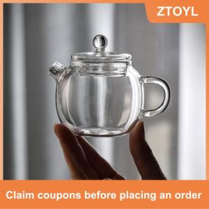 【ZTOYL】 150ml 5oz Mini rõ ràng Glass ấm trà cao Borosilicate cho đồ uống nóng ấm trà cho một người sử dụng Kung Fu trà cho nhà văn phòng quán cà phê