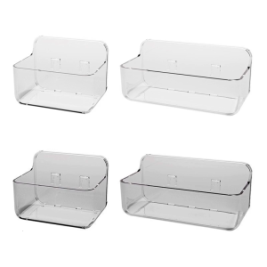 Plastic Wall Mounted Organizers Sturdy Wall Mounted Bathroom Storage Shelf Hangable Draining Organization Rack