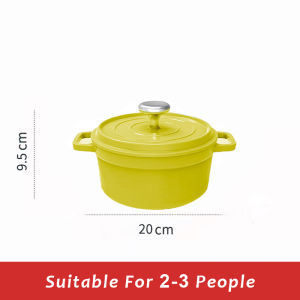Justliving Nồi tráng men trắng ngà gang 24cm Nồi nồi nấu Chất liệu dày chất lượng cao nồi hầm gang tráng men không dính bát có nắp đậy nhiệt đều phù hợp với tất cả bếp kể cả cảm ứng
