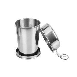 DAPPER Stainless Steel Folding Cup Collapsible Portable Water Drinking Cup Multifunctional Durable Outdoor Telescopic Cup Travel