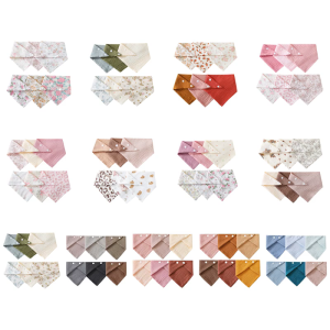 6pcs Newborn Drooling Apron Adjustable Breathable Cotton Bib Burp Cloths Nursing Bib Feeding Bib for Infant Toddlers