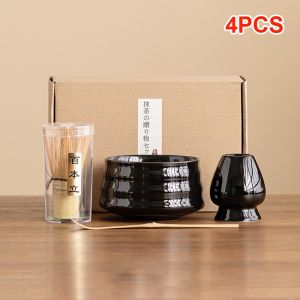 GOFIDIN 4/7PCS Gốm tre Bộ trà Matcha Nhật Bản An toàn Có thể tái sử dụng Chổi đánh matcha Truyền thống Cấp thực phẩm Bàn chải khuấy matcha