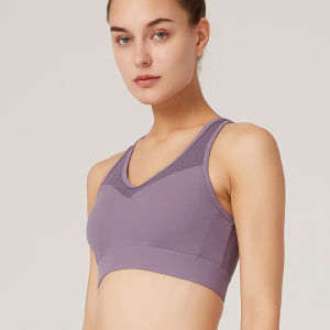 SUPERFLOWER Women S Fixed Bra Pads Mesh Push Up Plus Size Workout Fitness Sports Bra