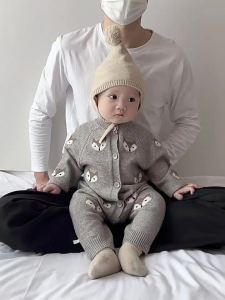 Infant spring and autumn outing clothes super cute stylish sweaters for little babies boys and girls autumn cartoon rompers