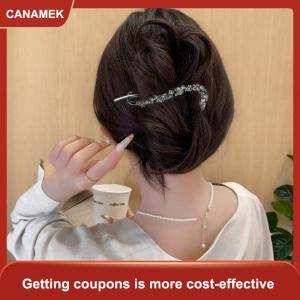 【CANAMEK 】 Fashion Metal Rhinestone Banana Clip Hairpins Frog Buckle Ponytail Hair Clips Irregular Women Hair Clip Headdress Hair Accessories