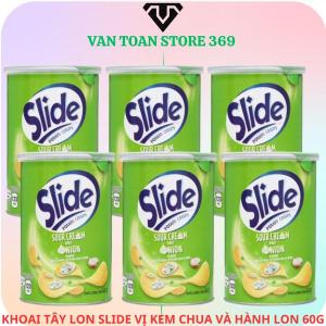 Bánh lát khoai tây SLIDE vị kem chua và hành lon 60g