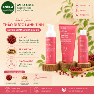 Mặt Nạ Tẩy Da Chết Đậu Đỏ 2in1 Cỏ Cây Hoa Lá 150gram - Làm Sạch Tế Bào Sừng Dưỡng Sáng và Làm Mịn Da
