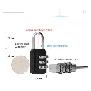 4 Digit Number Combination Padlock Anti-theft Password Padlock Zinc Alloy Lock for Door Locker