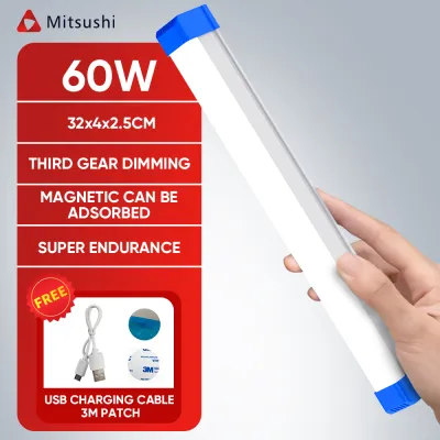 Mitsushi LED LIGHT TUBE Fluorescent Light Led Bar Tube Portable With USB Rechargeable Light LED Table Desk Study Lamp Wall Lighting Outdoor Emergency Light