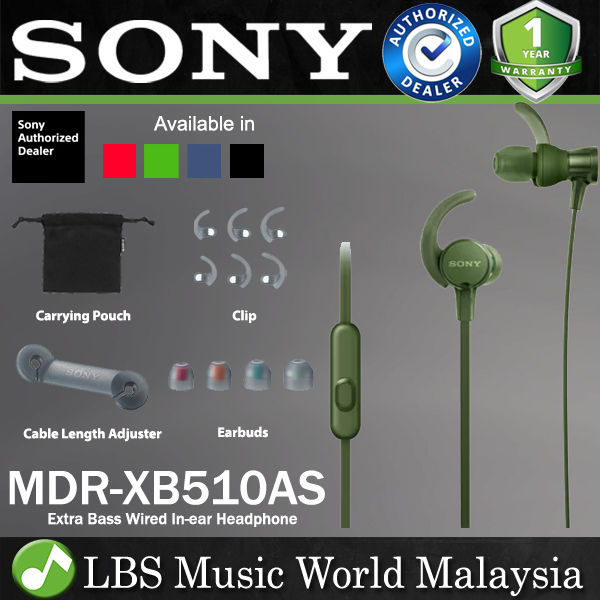 Extra Bass Sony Running Earbuds Sony MDR-XB510AS Extra Bass Wired Sport In  Ear Earphone Headset