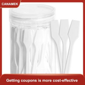 【CANAMEK 】 100 Pcs Jar Mini Cosmetic Spatula Scoop Face Cream Makeup Mask Mixed Spoon Beauty DIY Tools Eye Facial Makeup Applicator Sticks