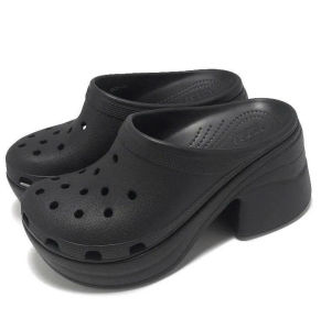 Giày sục crocs chuẩn xịn chống hôi chân nhựa tế bào êm mềm siêu bền đi mưa lội nước đi biển Crocs Siren đế cao 9cm cực kỳ hack dáng cho nữ màu đen