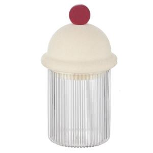 Bathroom Organizer for Cotton Pads Restaurant Toothpick Storage Box with Lid Hair Tie Holder Plastic Cotton Swab Jar